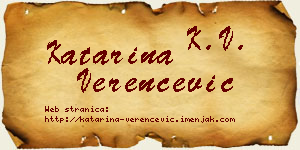 Katarina Verenčević vizit kartica